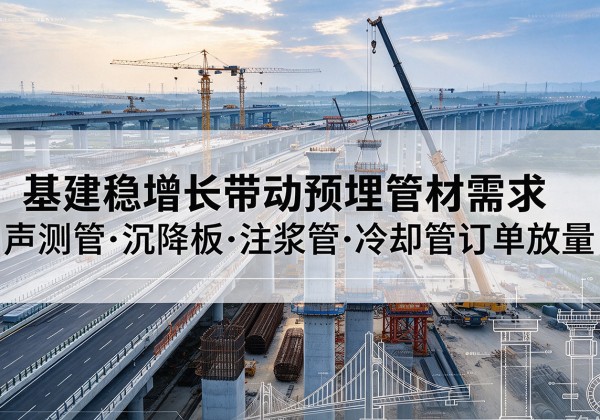 麟游基建稳增长带动预埋监测管材需求，声测管、沉降板、注浆管订单持续放量